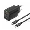 FONENG wall charger EU66 PD 20W 1xUSB-C + 1xUSB QC3.0 + cable USB-C - Lightning Black