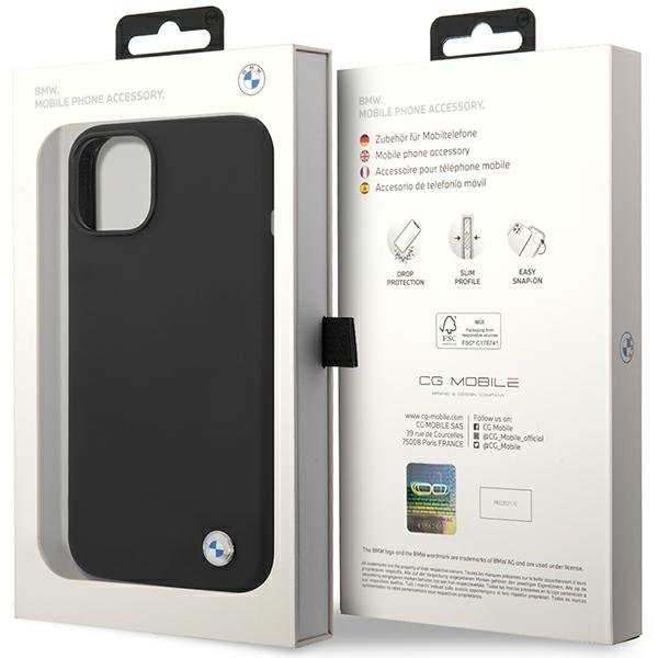 Etui BMW Silicone Metal Logo na iPhone 15 / 14 / 13 - czarne