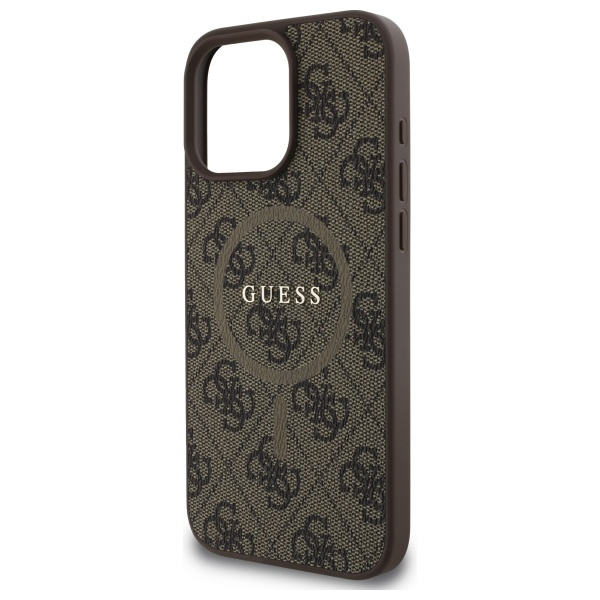 Guess GUHMP16XG4GFRW iPhone 16 Pro Max 6.9" brązowy/brown hardcase 4G Ring Classic Logo MagSafe