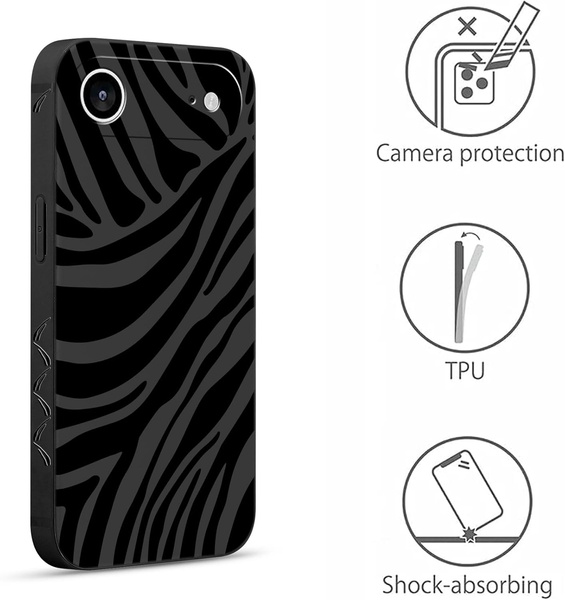  Pnakqil Iphone 17 Air Case Zebra Black