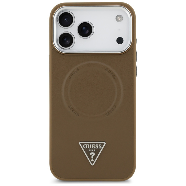 Etui Guess Triangle Logo MagSafe do      iPhone 17 Pro brązowy