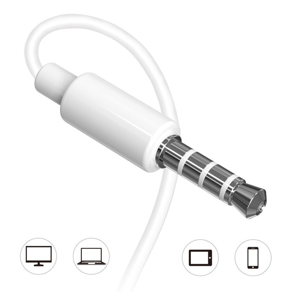 Dudao in-ear wired mini jack 3.5mm headset white (X10S white)
