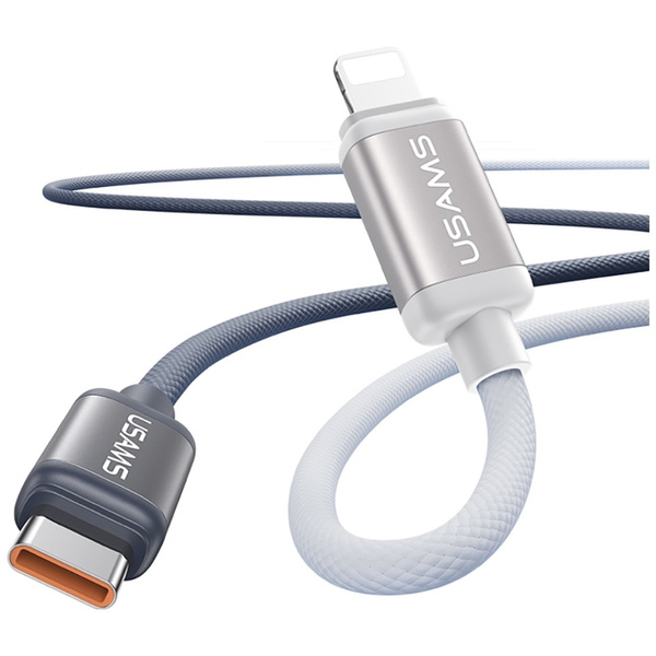 Kabel USAMS Bicolor Series SJ757 PD 30W  USB-C/Lightning 1.2m czarno biały