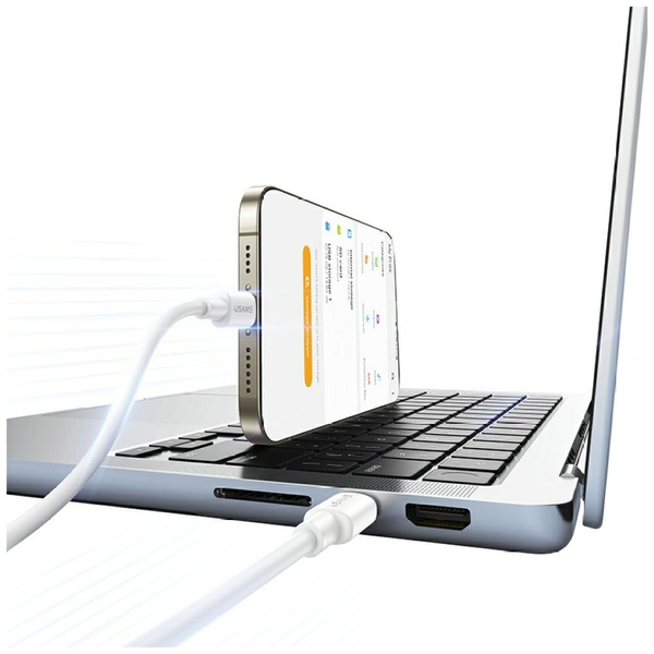 Kabel USAMS U90 60W USB-C do USB-C biały