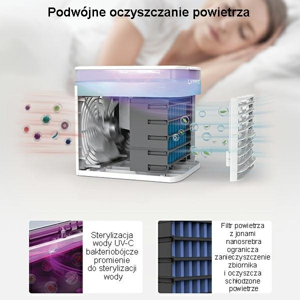 LYFRO Blast oczyszczacz powietrza UV-C z funkcją chłodzenia biały/white