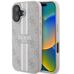 Guess GUHMP16SP4RPSP iPhone 16 różowy/pink MagSafe 4G Printed Stripes