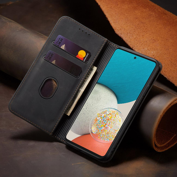 Magnet Fancy Case etui do Samsung Galaxy A53 5G pokrowiec portfel na karty kartę podstawka czarny