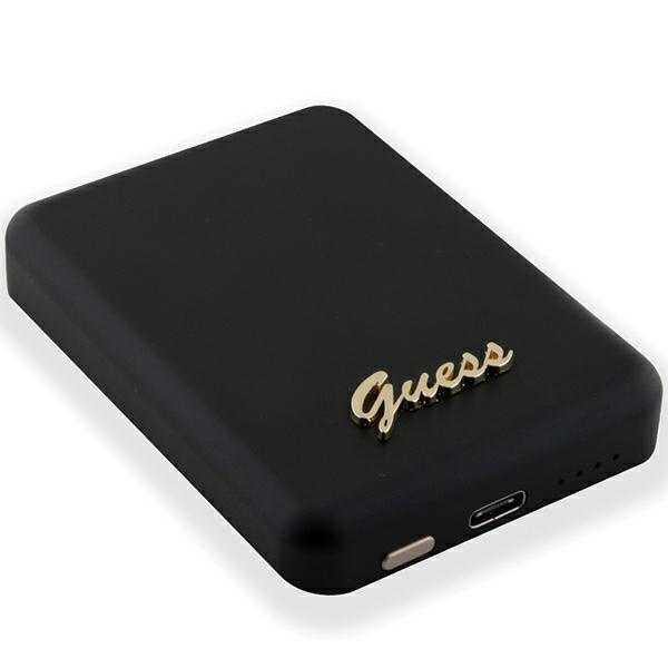 Guess Powerbank indukcyjny 15WGUPBM5ALGSGK 5000mAh czarny/black MagSafe Metal Script Logo