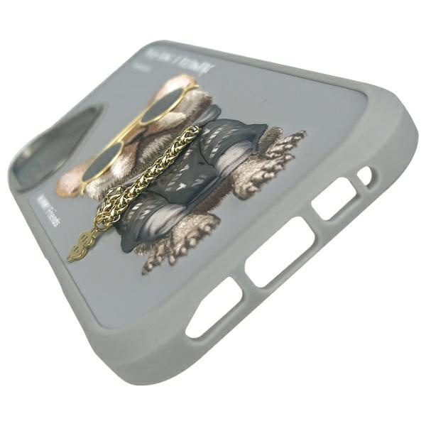 Nimmy etui iPhone 16 6.1" szary/gray      Glasses Cool Dog