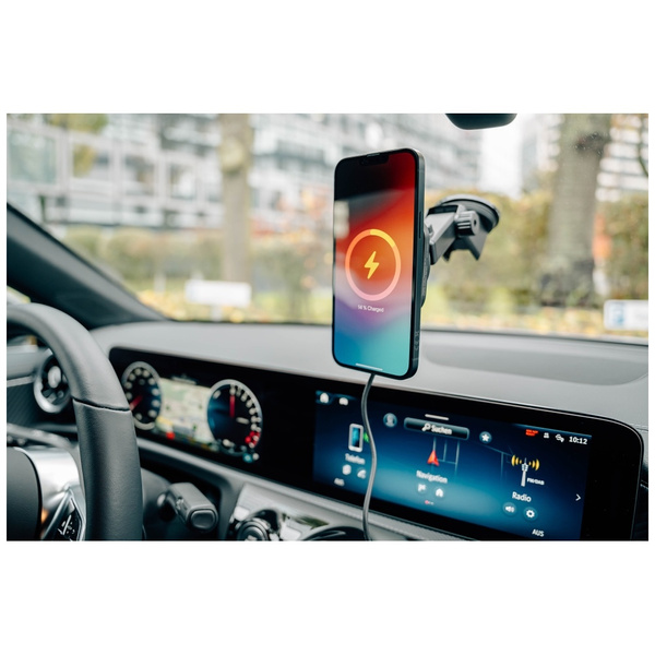 Uchwyt samochodowy z ładowarką           bezprzewodową Verbatim n Drive Qi2 15W RGB CND-01 czarny/black 31860