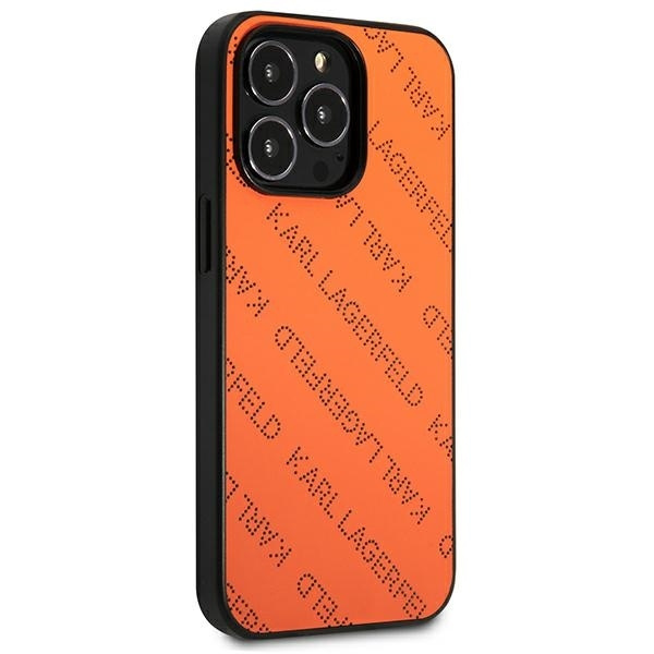 KARL LAGERFELD KLHCP13XPTLO IPHONE 13 PRO MAX 6,7" HARDCASE POMARAŃCZOWY/ORANGE PERFORATED ALLOVER
