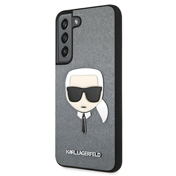 KARL LAGERFELD KLHCS22SSAKHSL S901 S22 SREBRNY/SILVER HARDCASE SAFFIANO IKONIK KARL`S HEAD