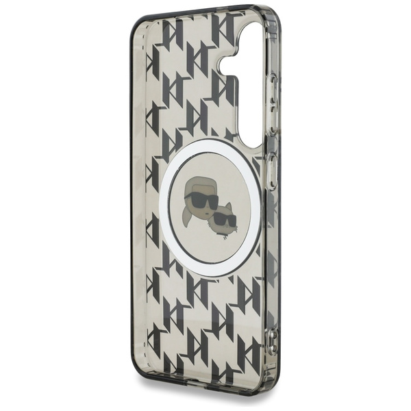 Etui Karl Lagerfeld Button                Karl&Choupette Heads On KL Pattern MagSafe do Samsung Galaxy S25 czarny