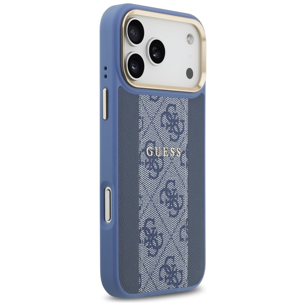 Etui Guess 4G Stripe MagSafe do iPhone   17 Pro Max niebieski