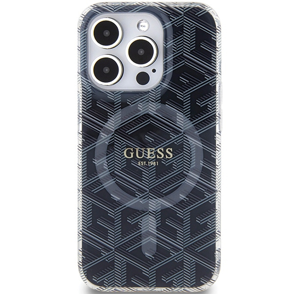 GUESS GUHMP15LHGCUSTGK IPHONE 15 PRO 6.1 "BLACK/BLACK HARDCASE IML GCUBE MAGSAFE