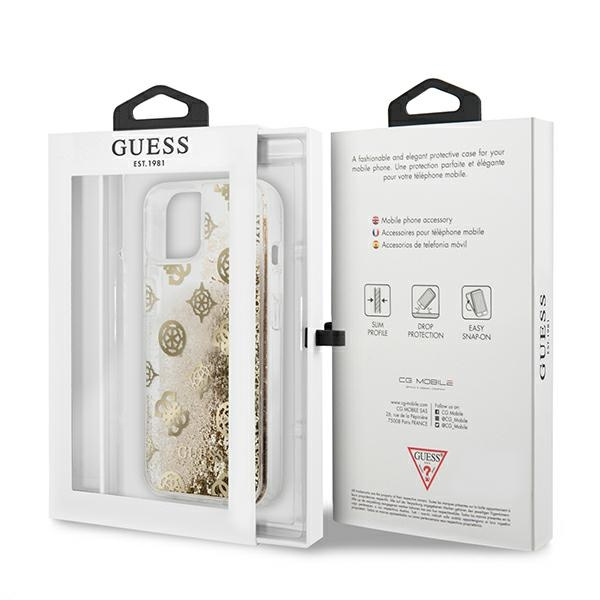 Guess GUHCP13SLGPEGO iPhone 13 mini 5,4"złoty/gold hardcase Peony Liquid Glitter