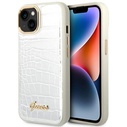 Guess GUHCP14MHGCRHS iPhone 14 Plus / 15 Plus 6.7" srebrny/silver hardcase Croco Collection