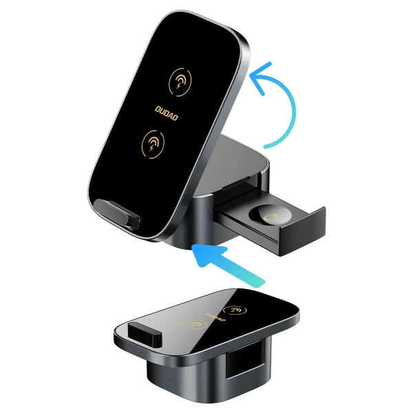 Ładowarka Dudao A11Pro+ indukcyjna 15W 3w1 do telefonu / smartwatcha / słuchawek - czarna