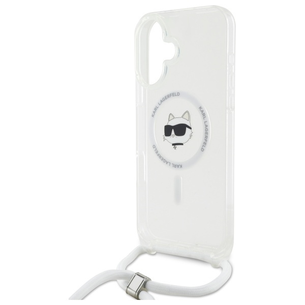 Karl Lagerfeld KLHMP16SHCCHNT iPhone 16   6.1" hardcase transparent IML Choupette Head & Cord Magsafe