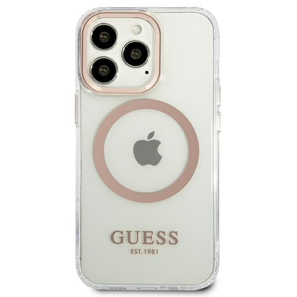 Guess GUHMP13XHTRMD iPhone 13 Pro Max6,7" złoty/gold hard case Metal Outline Magsafe