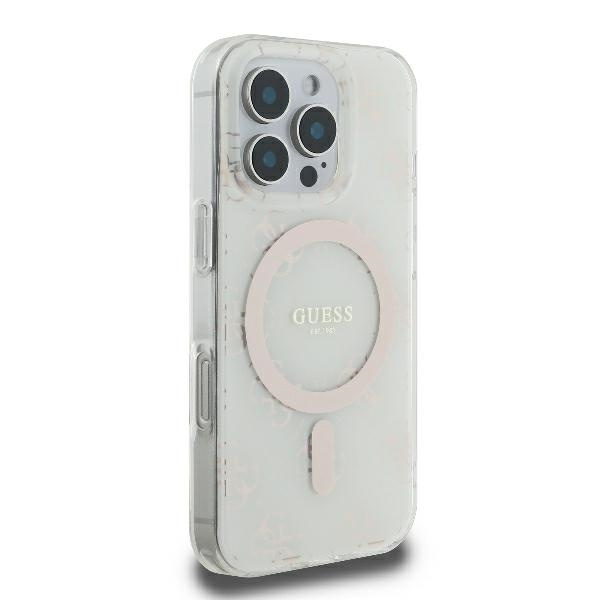 Guess GUHMP16LH4DTEH iPhone 16 Pro6.3" biały/white hardcase IML 4G Background MagSafe