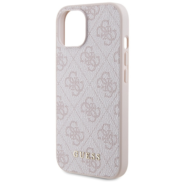 Guess GUHCP15SG4GFPI iPhone 15 / 14 / 136.1" różowy/pink hard case 4G Metal Gold Logo