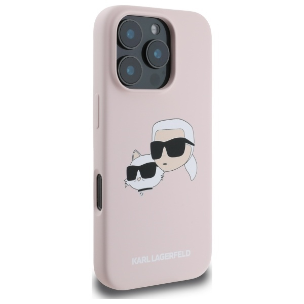 Karl Lagerfeld KLHMP16LSKCHPPLP iPhone 16 Pro różowy/pink HC MagSafe Sil Double Heads Print