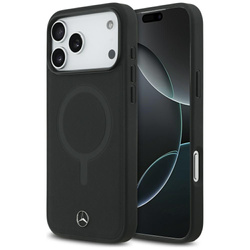 Etui Mercedes Plain Smooth Leather MagSafe do iPhone 17 Pro Max czarny