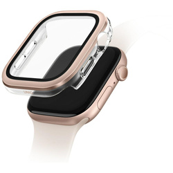 Etui UNIQ Voute do Apple Watch Series 10 46mm szkło hartowane różowo-złoty