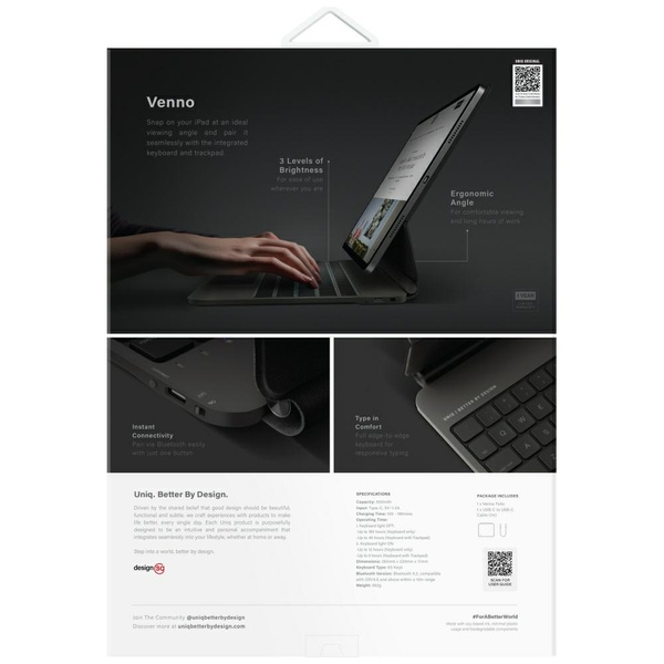 Etui UNIQ Venno Pro Magnetic Smart       z klawiaturą do iPad Pro 13" (2024/2025) czarny