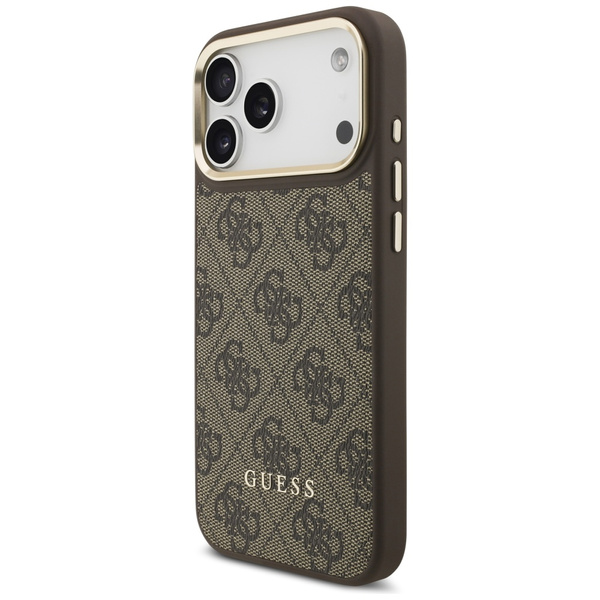 Etui Guess 4G z portfelem Magsafe do     iPhone 17 Pro Max brązowy