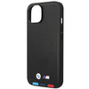 Case BMW BMHMP14S22PTDK iPhone 14 6.1 "black / black Leather Stamp Tricolor Magsafe