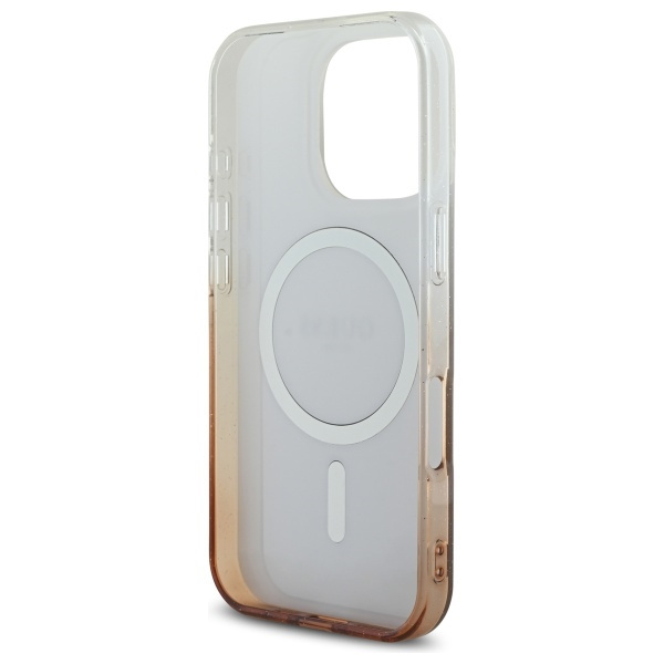 Guess GUHMP16LHGRCELW iPhone 16 Pro 6.3" brązowy/brown hardcase IML Glitter Gradient MagSafe