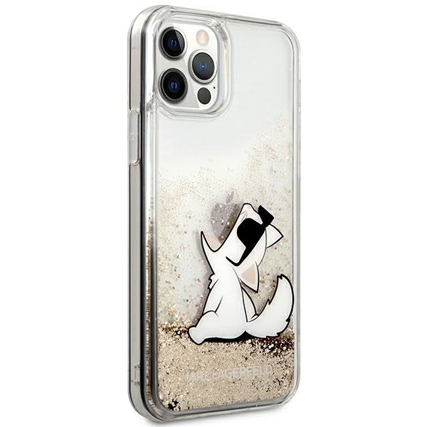 KARL LAGERFELD KLHCP12MGCFD IPHONE 12 / 12 PRO 6,1" ZŁOTY/GOLD HARDCASE LIQUID GLITTER CHOUPETTE FUN