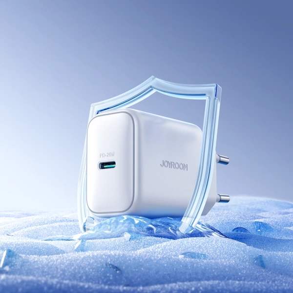 Joyroom JR-TCF20 USB-C PD 20W network charger - white + USB-C / USB-C cable 1m