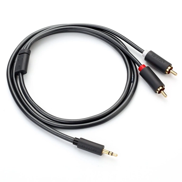 Kabel Ugreen AV102 10511 3,5 mm mini jack (męski) / 2RCA (męski) 1.5m - szary