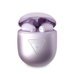 GUESS BLUETOOTH HEADPHONES GUTWST82TRU TWS + PURPLE DOCKING STATION/PURPLE TRIANGLE LOGO