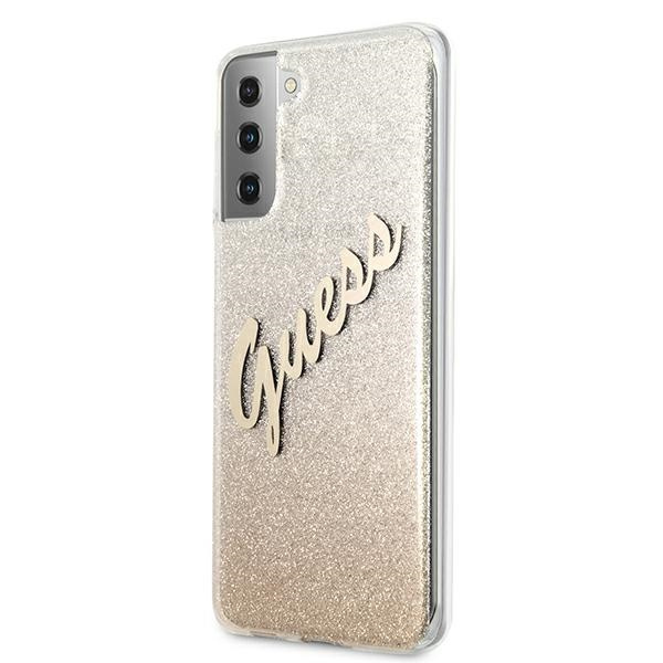 Guess GUHCS21MPCUGLSGO S21+ G996złoty/gold hardcase Glitter Gradient Script