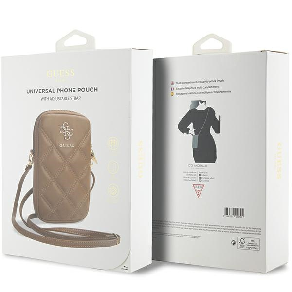 Guess Torebka GUWBZPSQSSGWbrązowy/brown Zip Quilted 4G