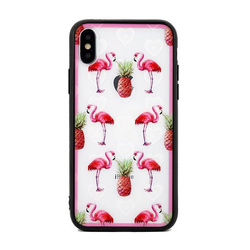 CASE HEARTS IPHONE X / XS PATTERN 1 CLEAR (FLAMINGOS)