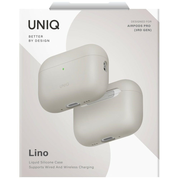 Etui UNIQ Lino do AirPods Pro 3 gen      Silicone beżowy