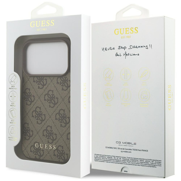 Etui Guess 4G Classic do iPhone 17 Pro   brązowy