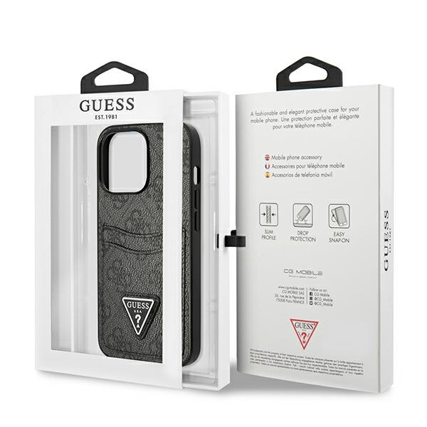 Guess GUHCP13LP4TPK iPhone 13 Pro / 136,1" czarny/black hardcase 4G Triangle Logo Cardslot