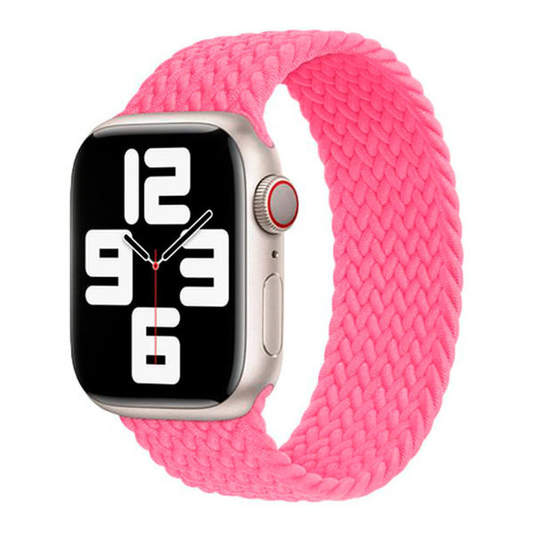 APPLE STRAP APPLE WATCH 3K439ZM/A BRAIDED SOLO LOOP 44/45/46/49MM SIZE 4 FLAMINGO ORIGINAL SEAL