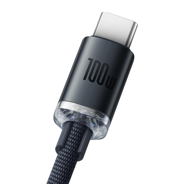 Baseus Crystal Shine Series cable USB cable for fast charging and data transfer USB Type A - USB Type C 100W 1.2m black (CAJY000401)