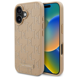 Karl Lagerfeld KLHMP16SPKHPORPE iPhone 16 6.1" beżowy/beige hardcase Hot Stamp Magsafe
