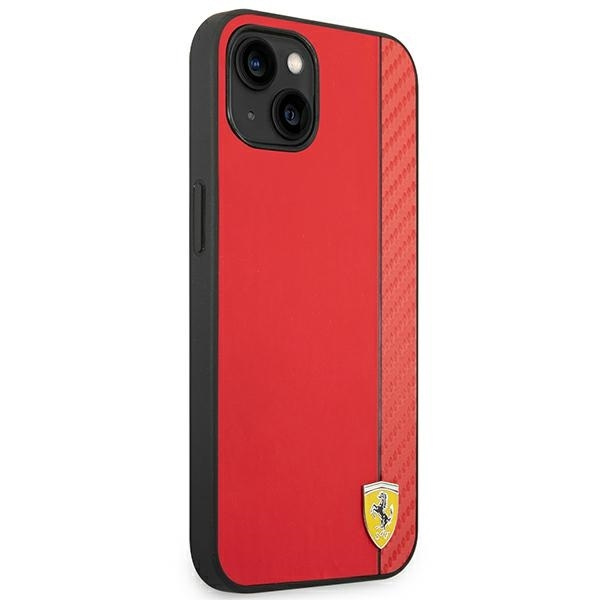 Etui Ferrari Carbon na iPhone 14 Plus - czerwone