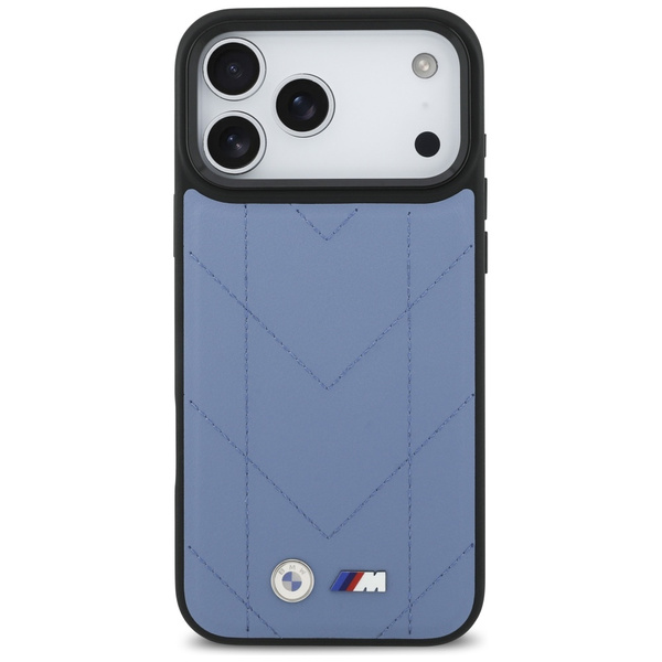 Etui BMW M Quilted Logo MagSafe do       iPhone 17 Pro Max niebieski
