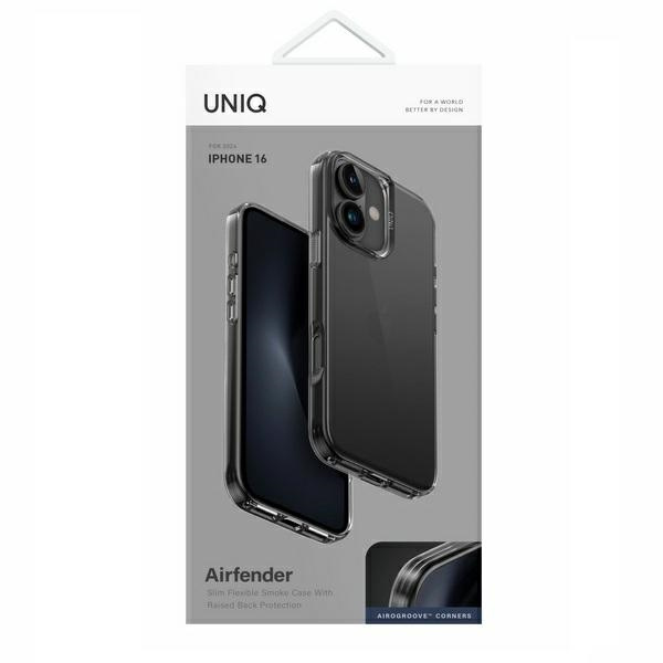 UNIQ etui Air Fender iPhone 16 6.1" szary/smoked