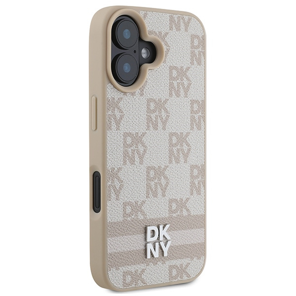 DKNY DKHCP16SPCPTSSP iPhone 16 6.1"różowy/pink hardcase Checkered Pattern & Printed Stripes